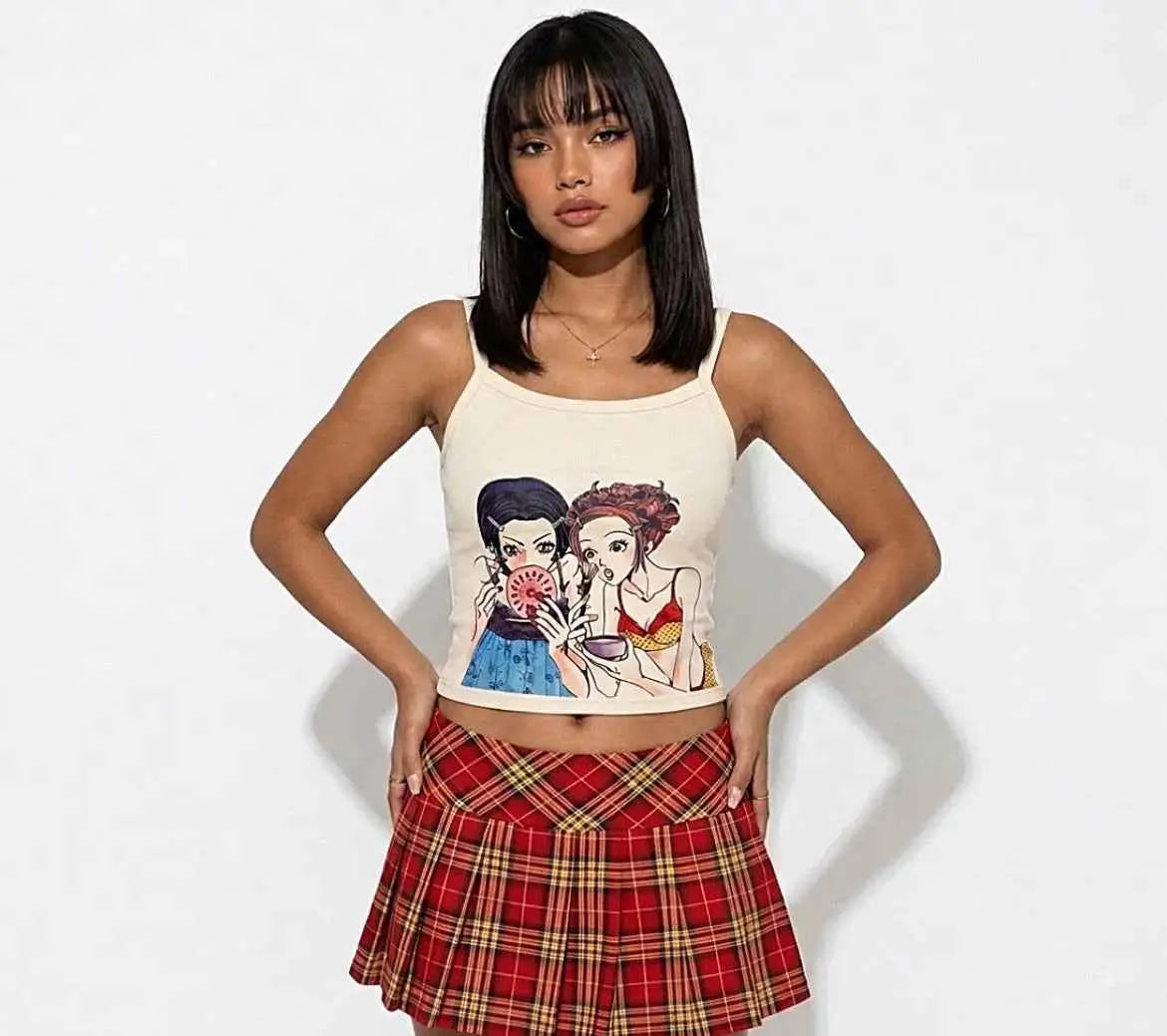Nana and Hachi Anime Tank Top | Y2K Kawaii Streetwear
