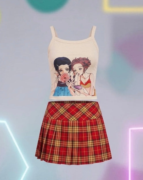 Nana Hachi Anime Tank Top 
Nana and Hachi Anime Cream Tshirt Tank Tee