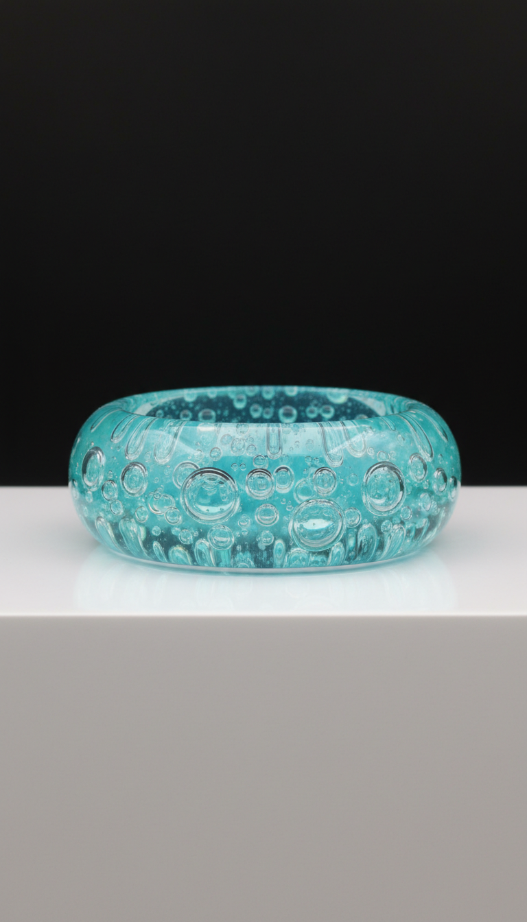 Cyber Aqua Bubble Resin Bangles