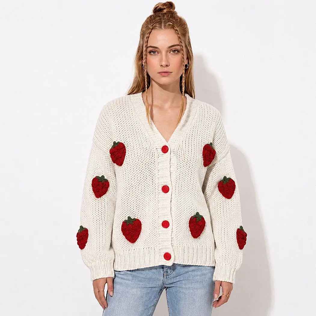 Strawberry Knit Sweater RebelThreads