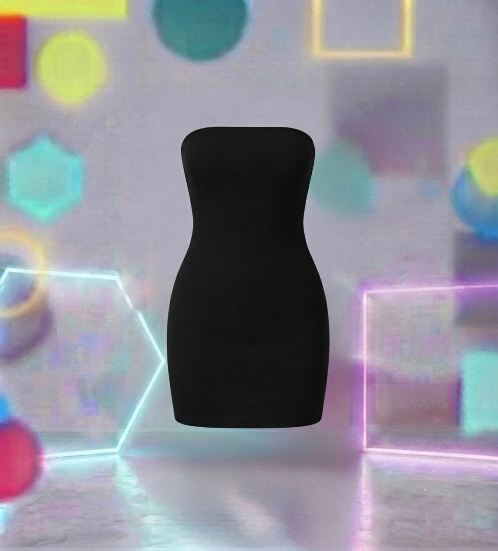 Stylish Black Strapless Mini Bodycon Dress
