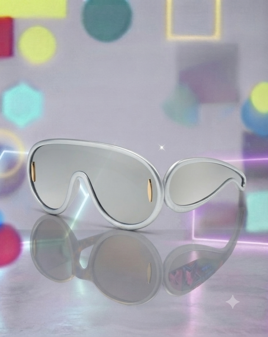 Silver Wave Aviator Sunglasses