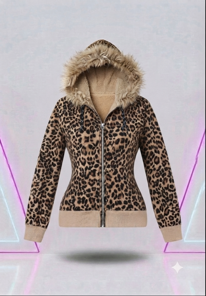 Aesthetic fur collar camouflage winter Fitted Coats Jackets Hooded Casual Jacket