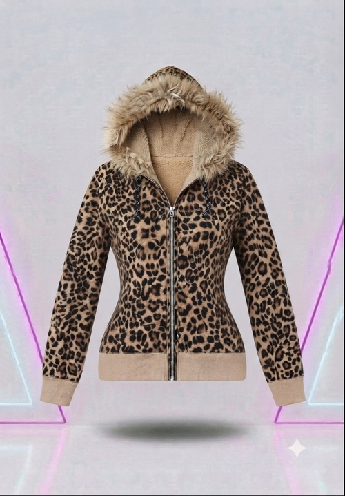 Aesthetic fur collar camouflage winter Fitted Coats Jackets Hooded Casual Jacket