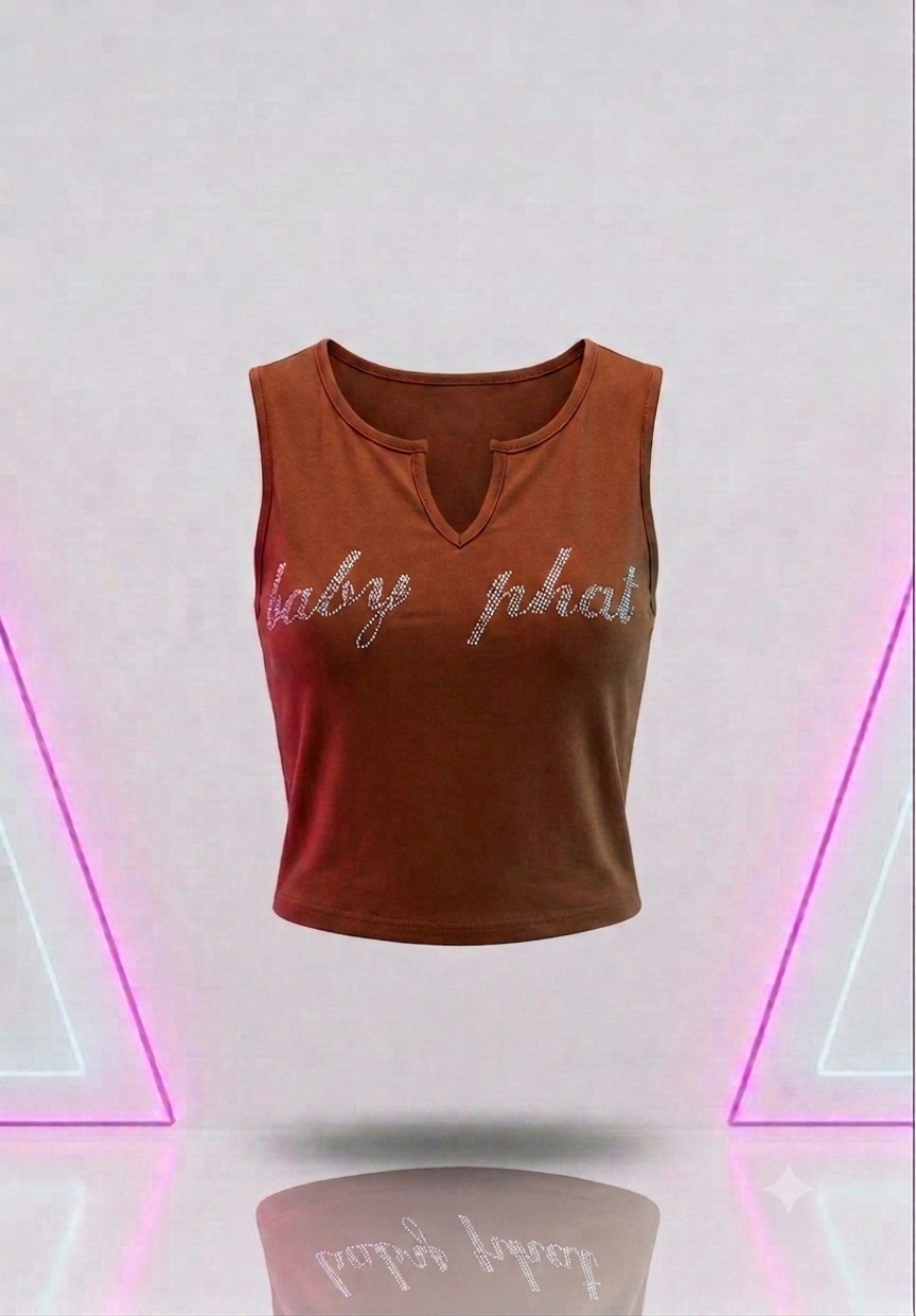 Y2K Baby Phat Rhinestone Embellished McBling 2000s Baddie Tops