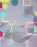 Clear Yellow Blue Cateye Vintage Sunglasses