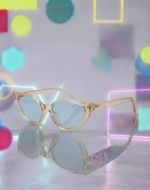 Clear Yellow Blue Cateye Sunglasses NaNa Fortune