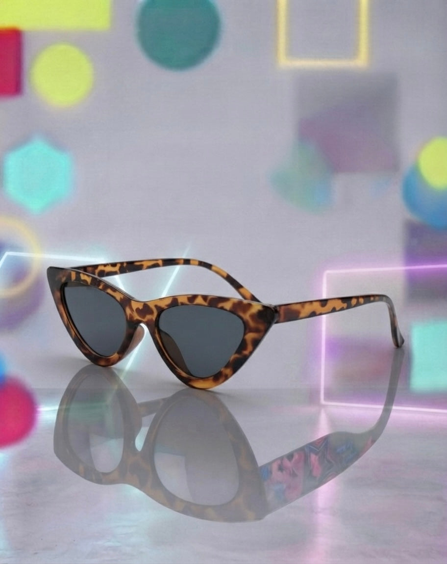 Leopard Print Cateye Sunglasses Vintage Cheetah Frame Cat Eye Sunglasses