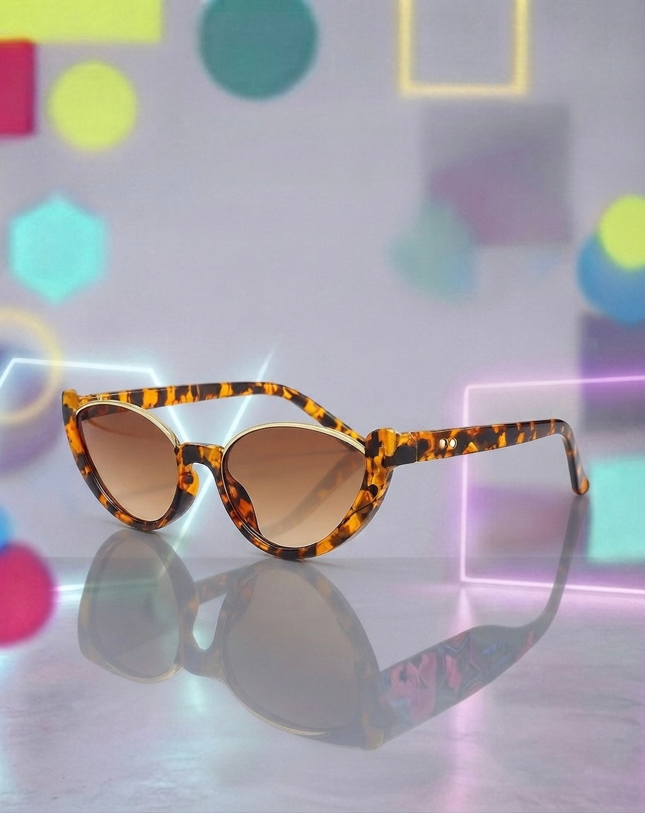 Vintage Leopard Print Cateye Sunglasses