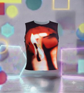 Red and Black Flame Abstract Crop Tank Top Tshirt
