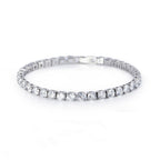 WIC 925 Silver Moissanite High D Color VVS Small Rock Sugar Tennis Chain String Pendant Simple Bracelet Necklace