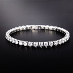 WIC 925 Silver Moissanite High D Color VVS Small Rock Sugar Tennis Chain String Pendant Simple Bracelet Necklace