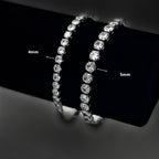 WIC 925 Silver Moissanite High D Color VVS Small Rock Sugar Tennis Chain String Pendant Simple Bracelet Necklace